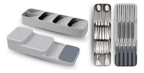 Kit Porta Talheres Para Gaveta Compacto C Divisórias - 40x14x7cm